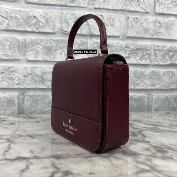 Kate Spade Staci Square Crossbody Handbag In Deep Berry - Picture 4 of 14